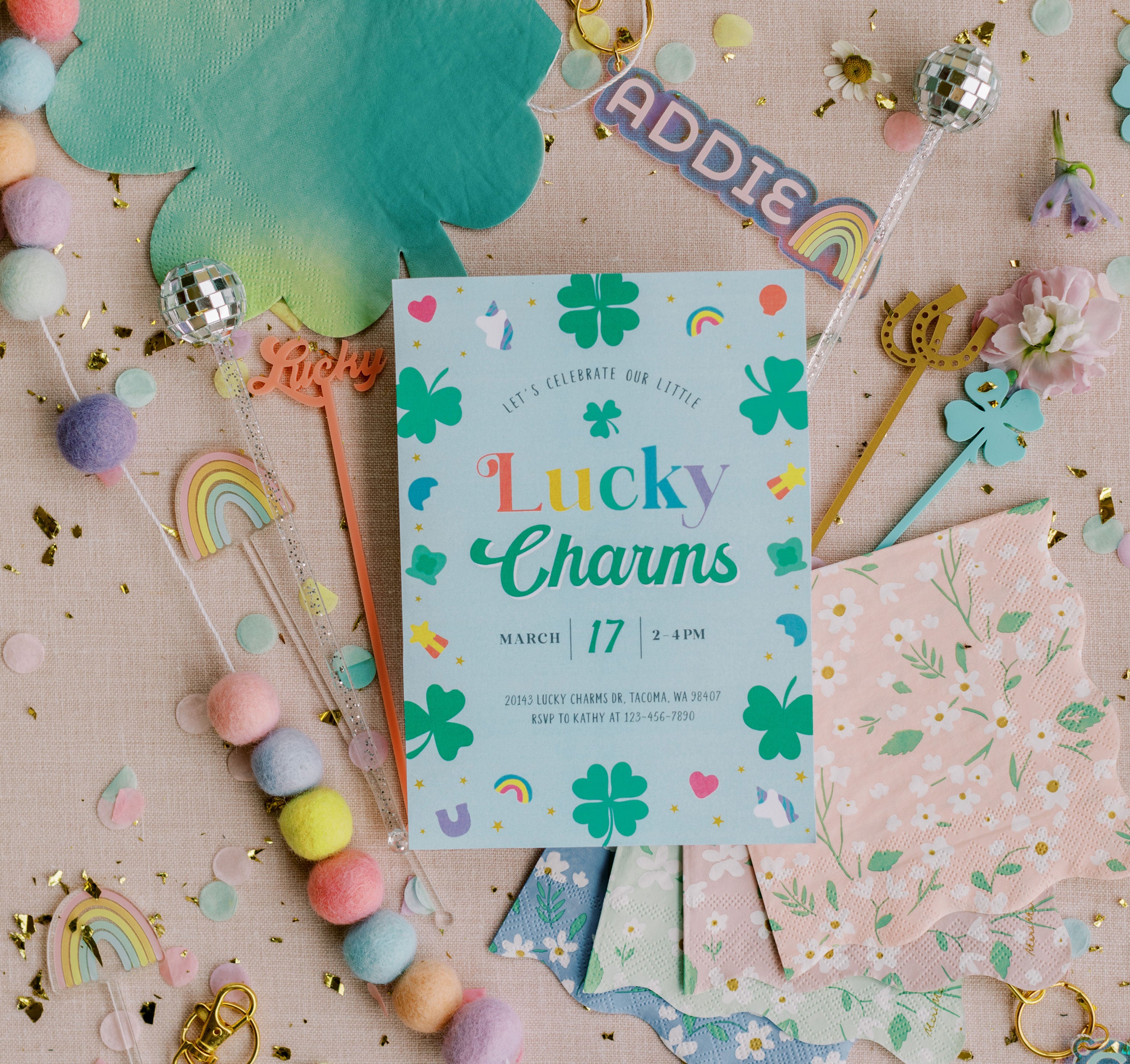 SMALL CANVAS CLUTCH LUCKY CHARMS main image 1