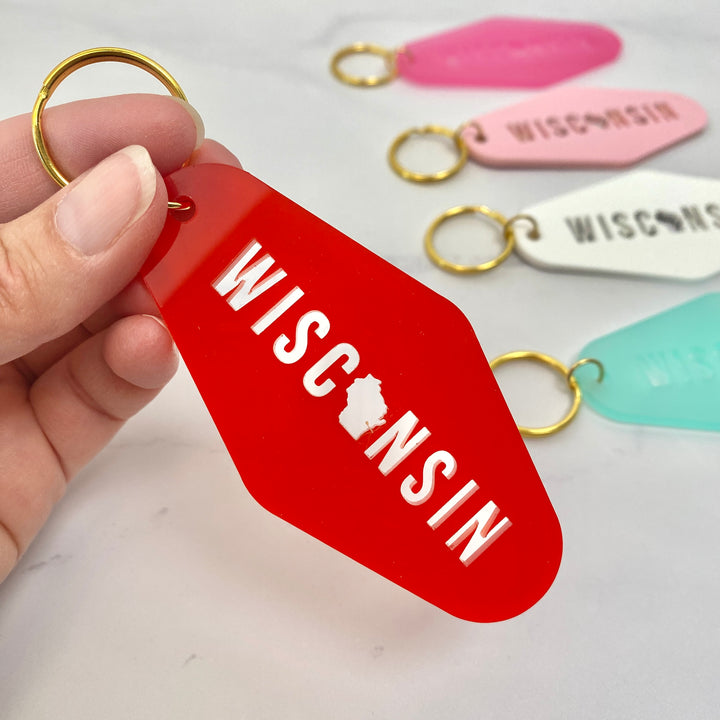 Wisconsin Cut Acrylic Keychain