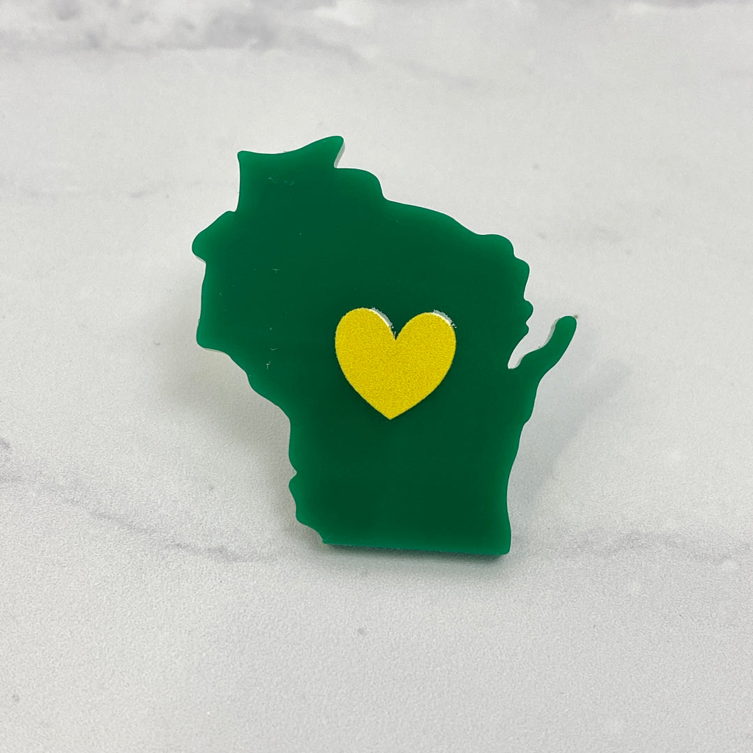 Wisconsin Love Acrylic Pin