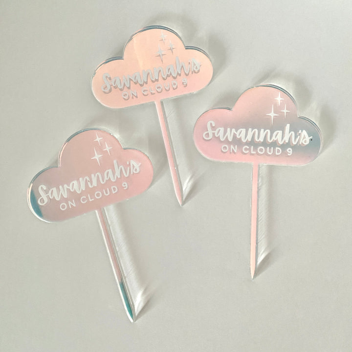 Cloud Cupcake Toppers (customizable)