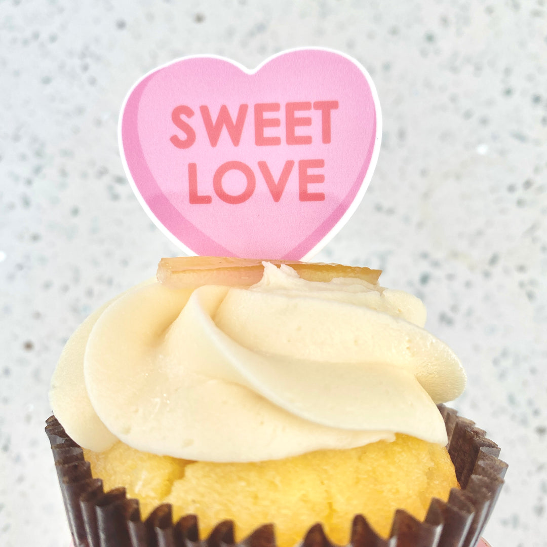 Conversation Hearts Cupcake Toppers