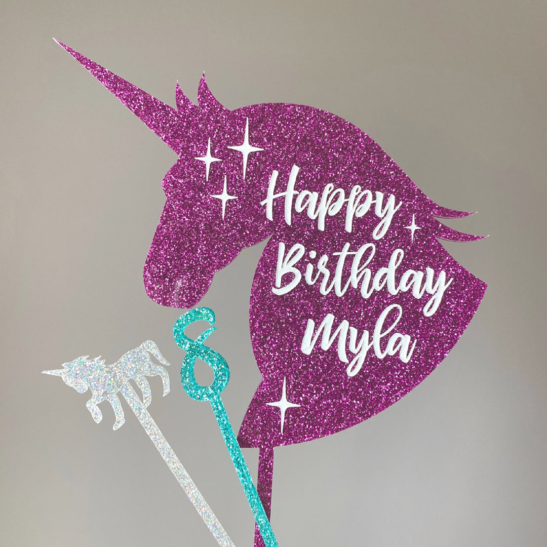 Unicorn Custom Birthday Cake Topper