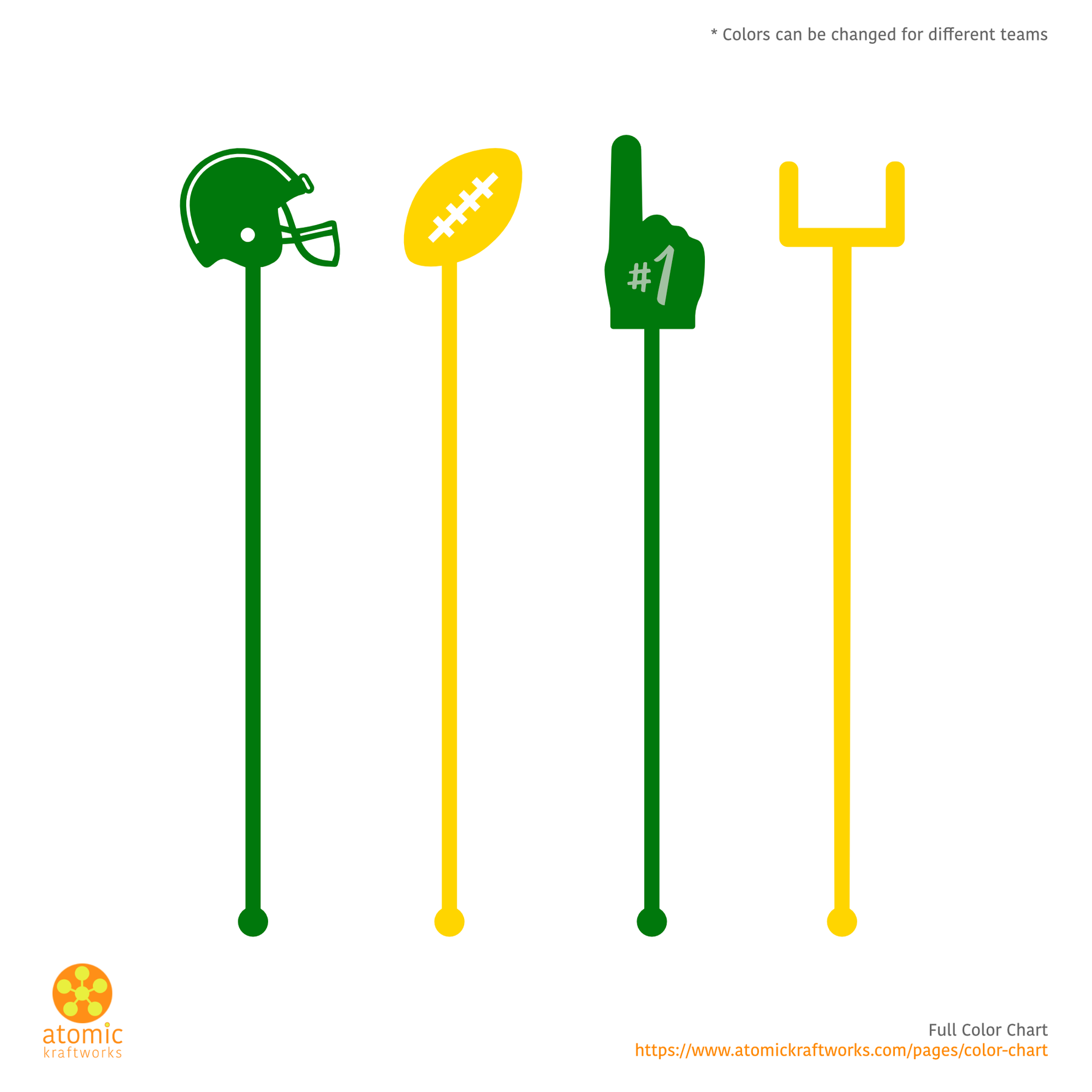 Empty R Stick Football Packers Football Stir Sticks – Atomic Kraftworks
