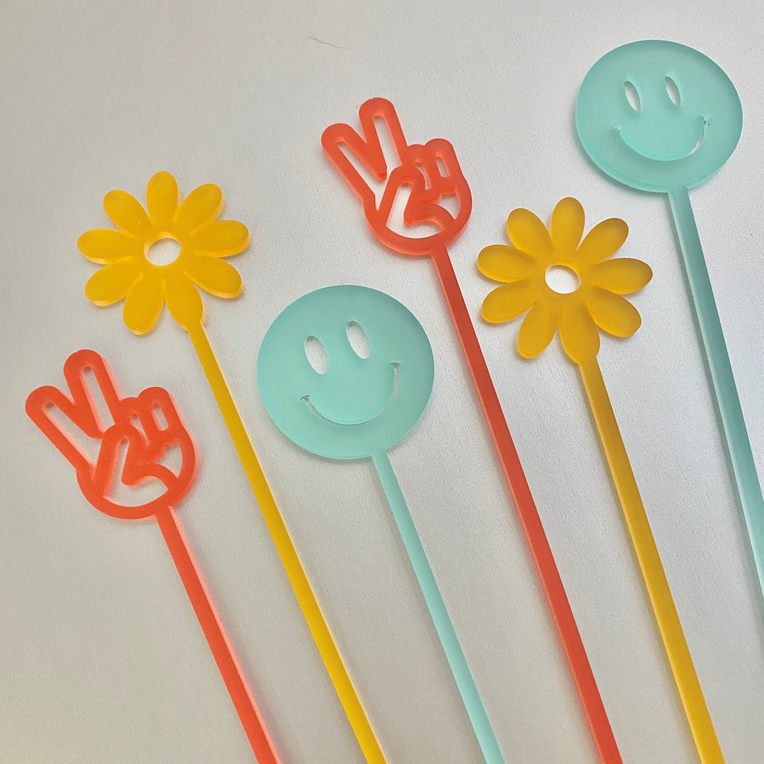 Peace Sign Groovy Stir Sticks