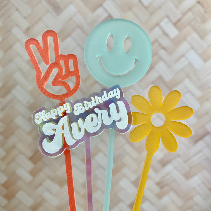 Peace Sign Groovy Stir Sticks