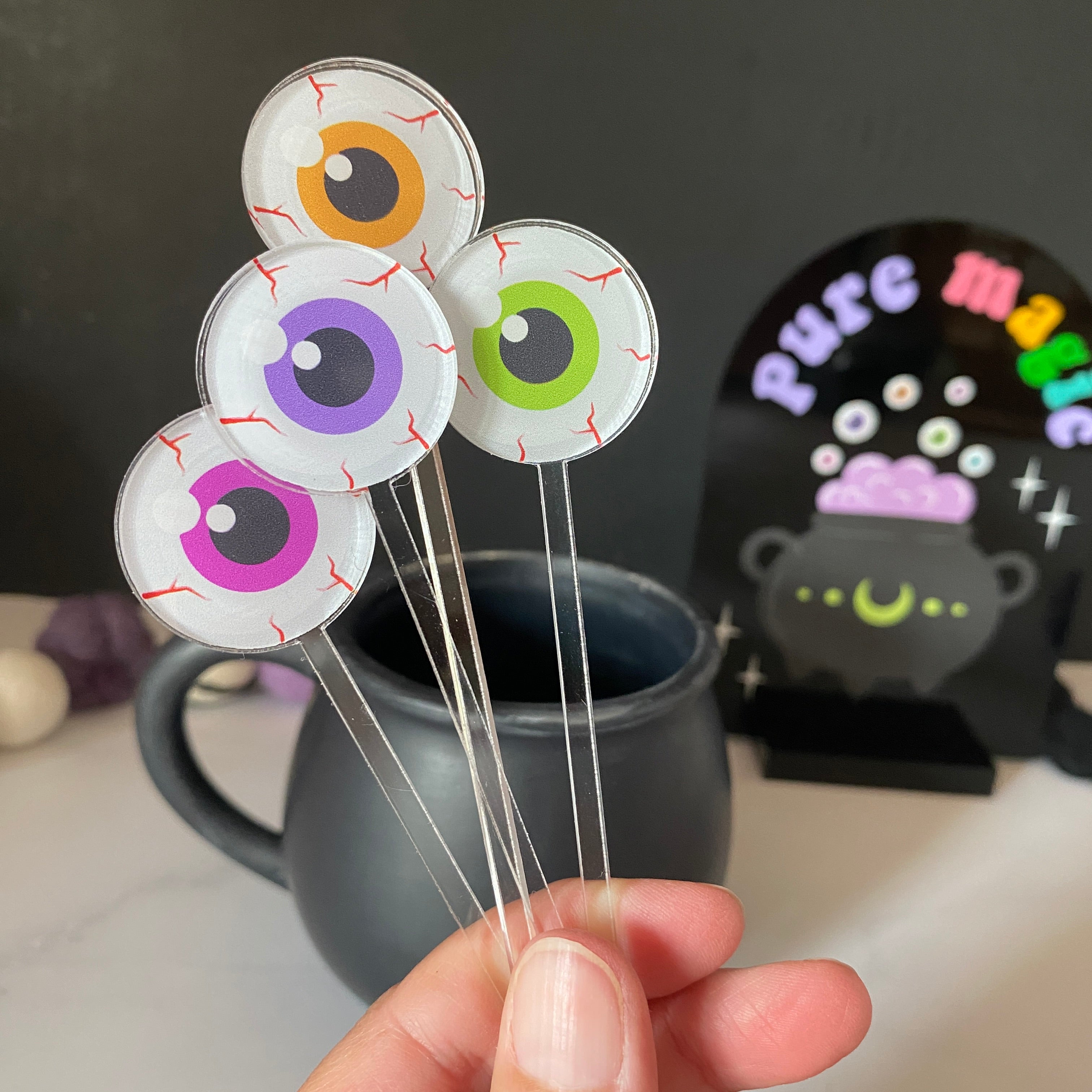 Spooky Eyes Beverage Stir Sticks (4-Pack) – Atomic Kraftworks