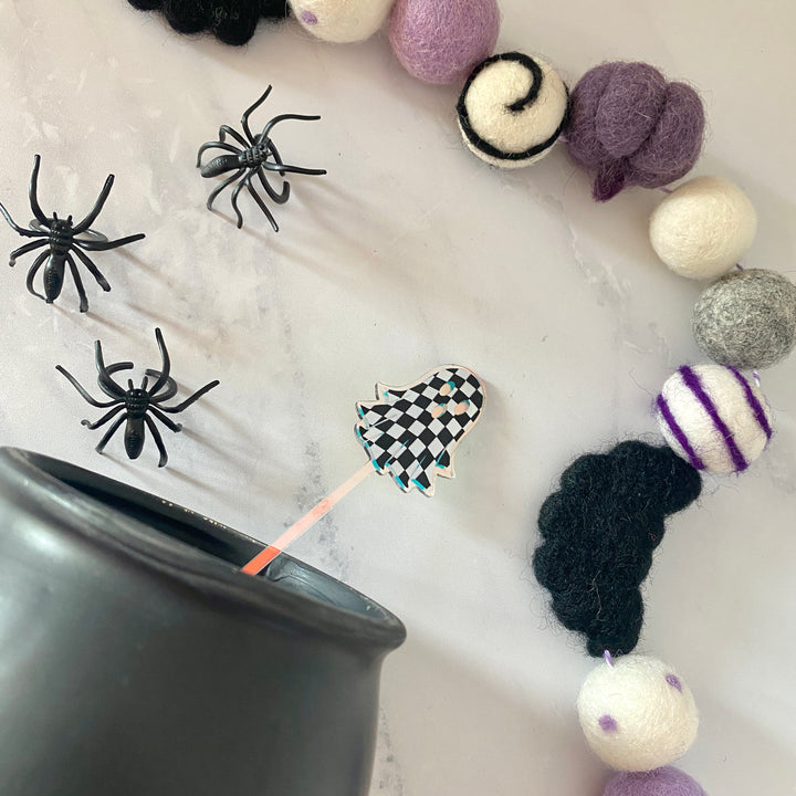 Groovy Ghosts Beverage Stir Sticks (4-Pack)