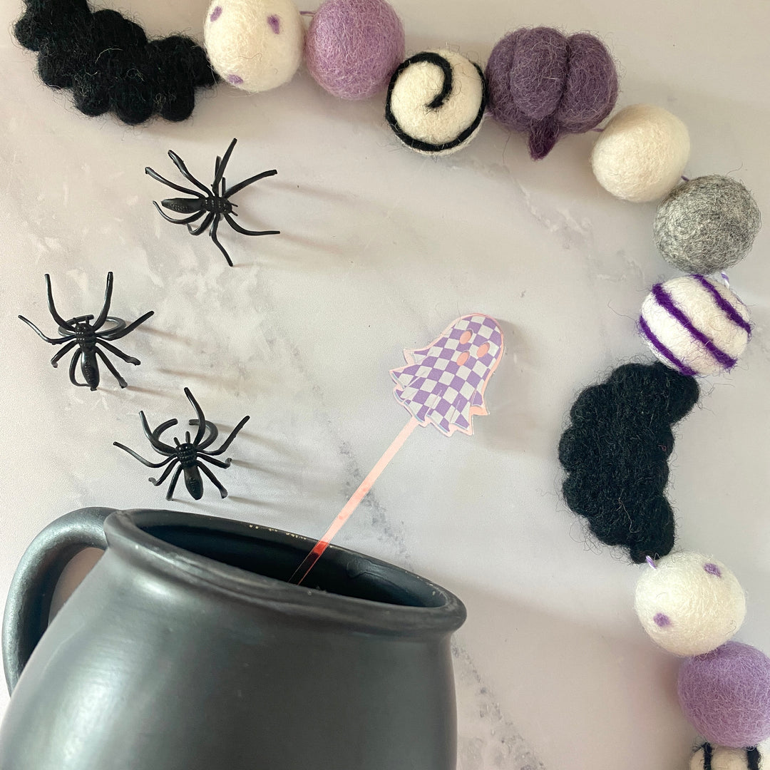 Groovy Ghosts Beverage Stir Sticks (4-Pack)