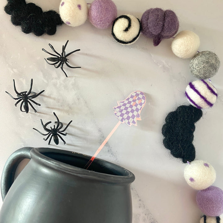 Groovy Ghosts Beverage Stir Sticks (4-Pack)