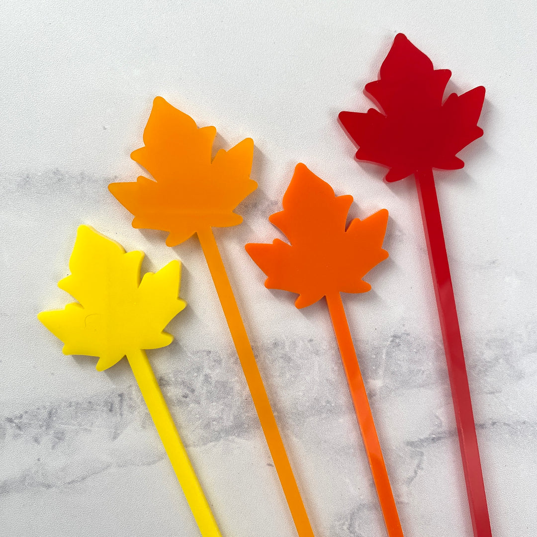 Fall Leaves Beverage Stir Sticks