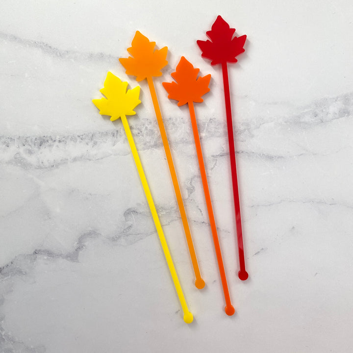 Fall Leaves Beverage Stir Sticks