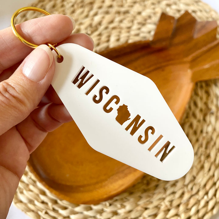 Wisconsin Cut Acrylic Keychain