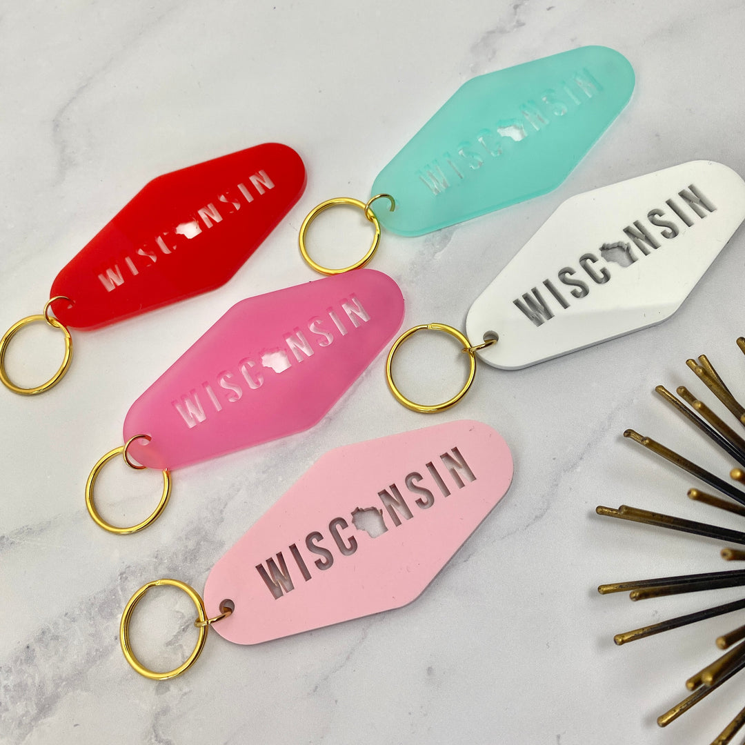 Wisconsin Cut Acrylic Keychain