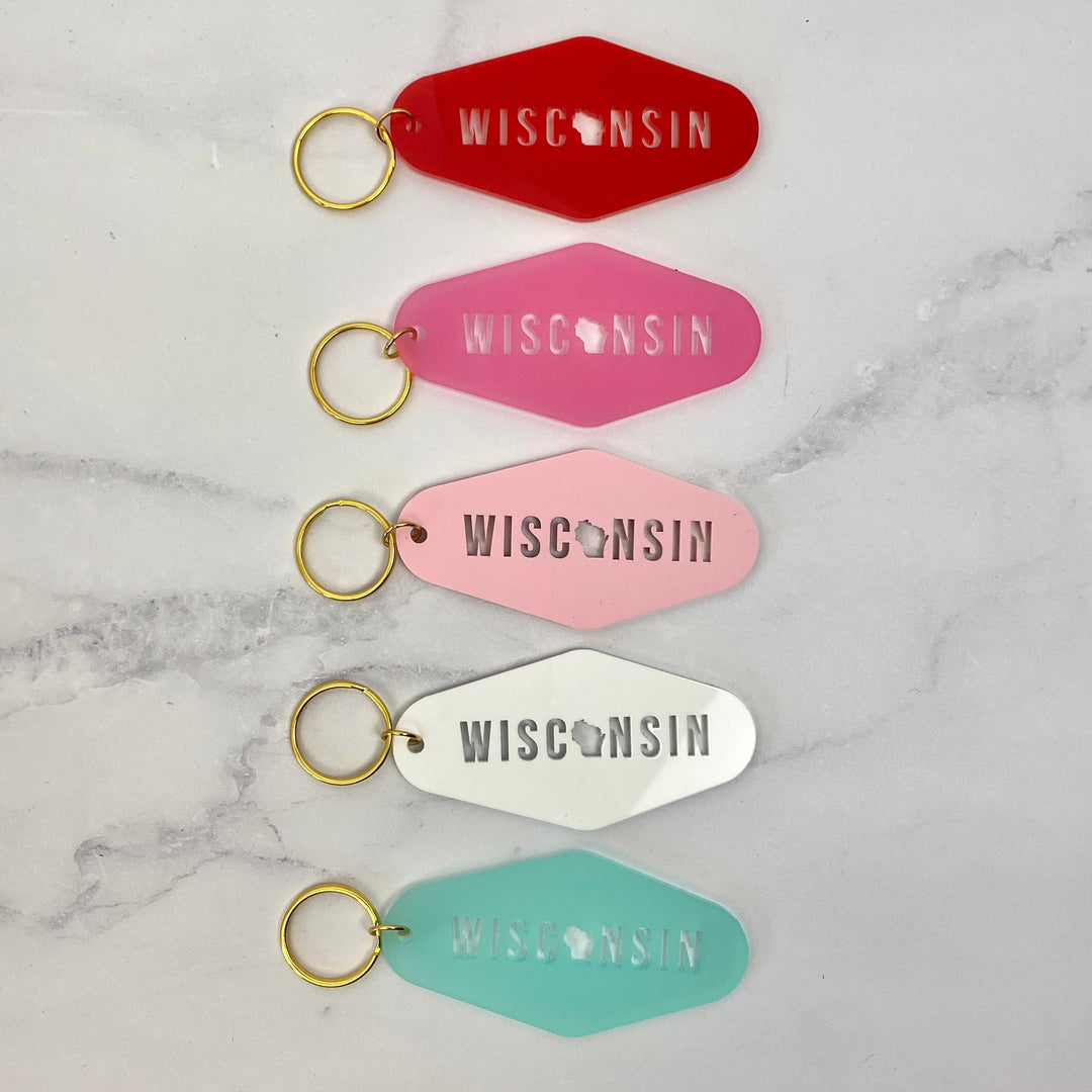 Wisconsin Cut Acrylic Keychain