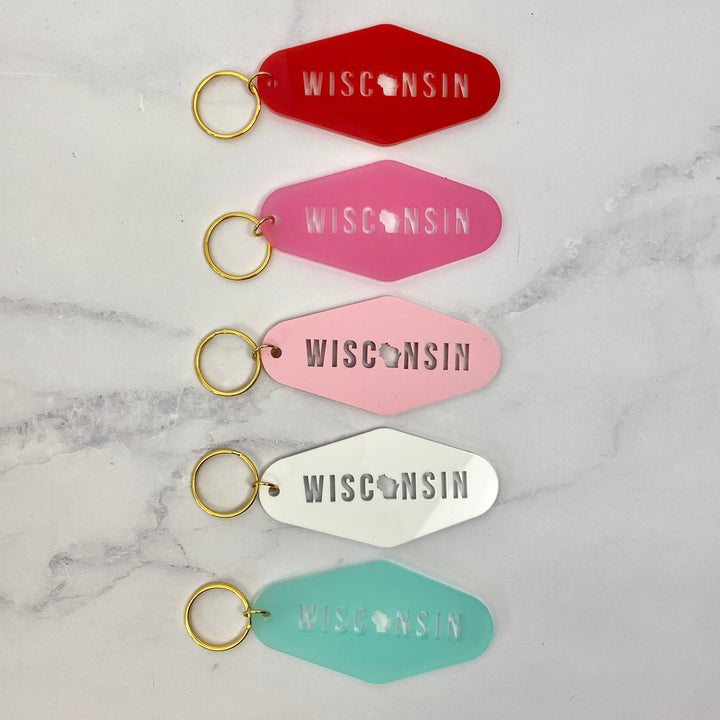 Wisconsin Cut Acrylic Keychain