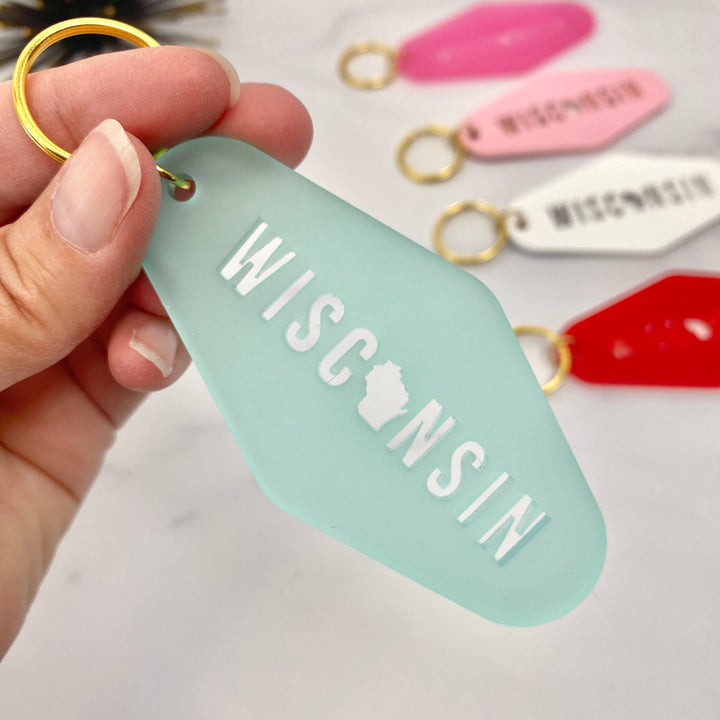 Wisconsin Cut Acrylic Keychain