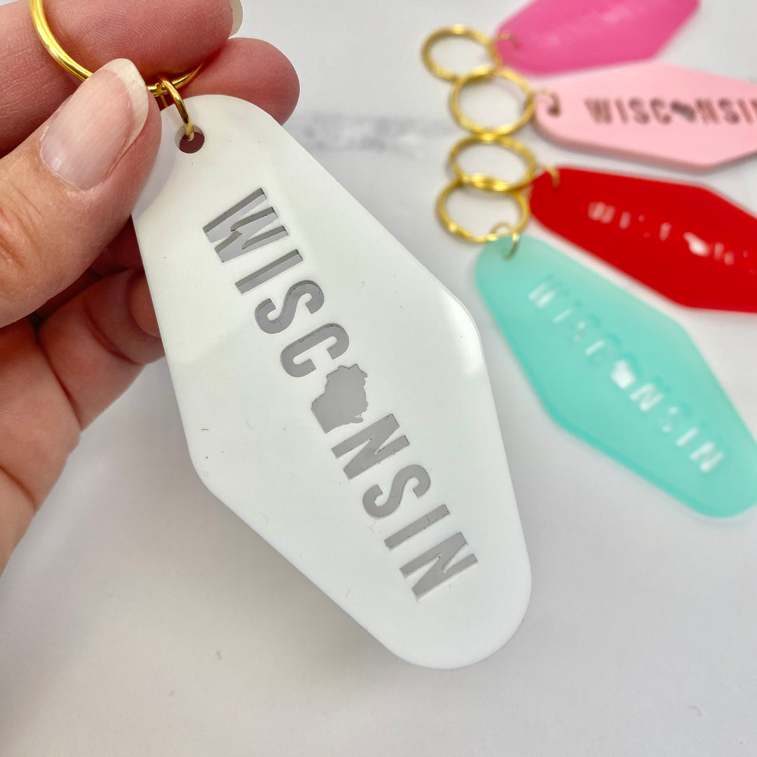 Wisconsin Cut Acrylic Keychain