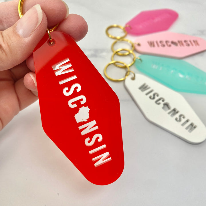 Wisconsin Cut Acrylic Keychain