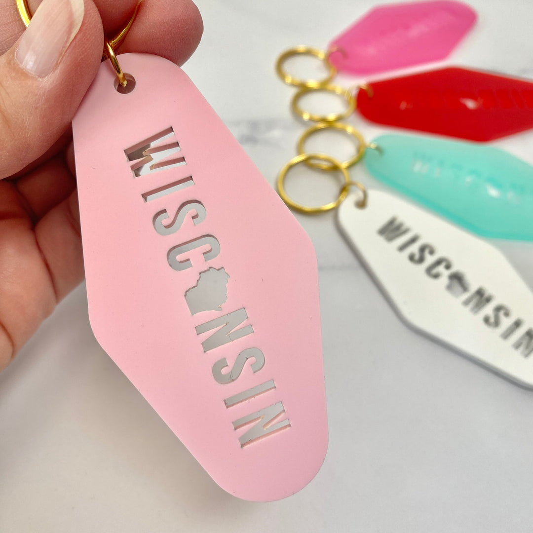 Wisconsin Cut Acrylic Keychain