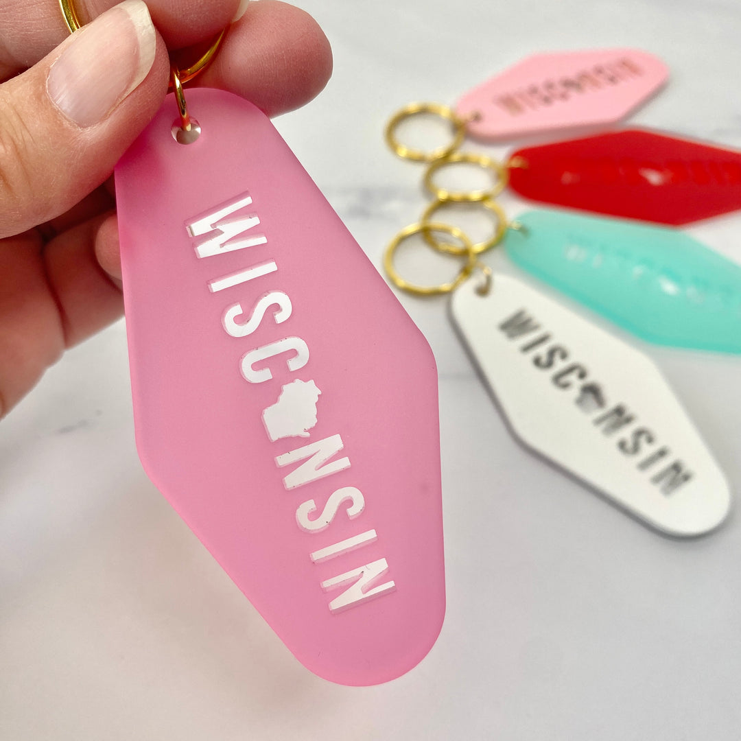 Wisconsin Cut Acrylic Keychain