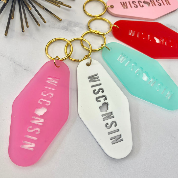 Wisconsin Keychain Wisconsin Cut Acrylic Keychain – Atomic Kraftworks