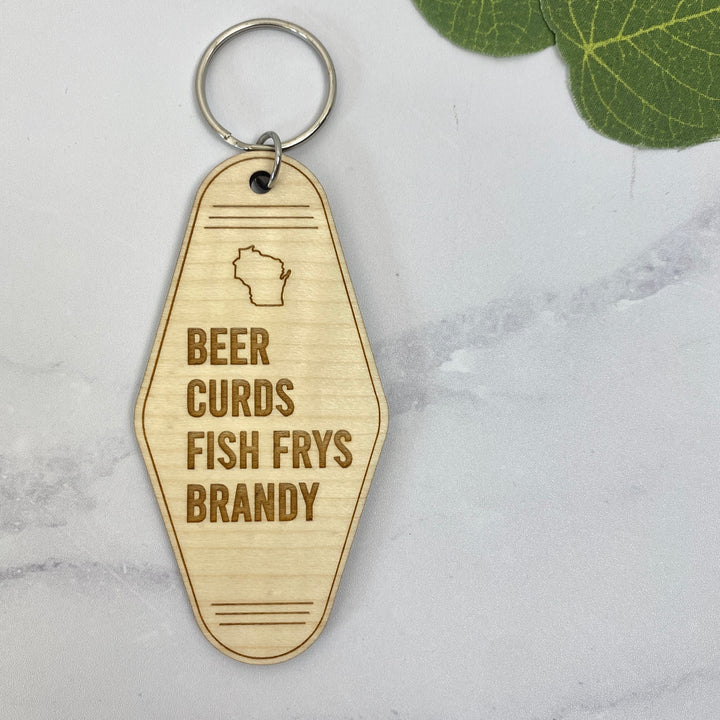 Beer Curds Fish Frys Brandy Keychain