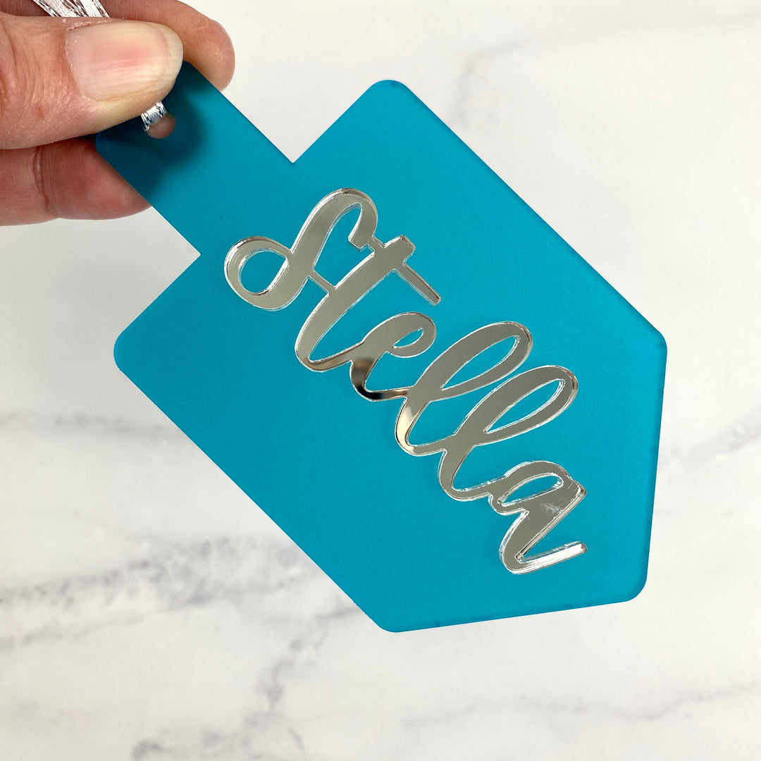 Hanukkah Dreidel Custom Name Tags