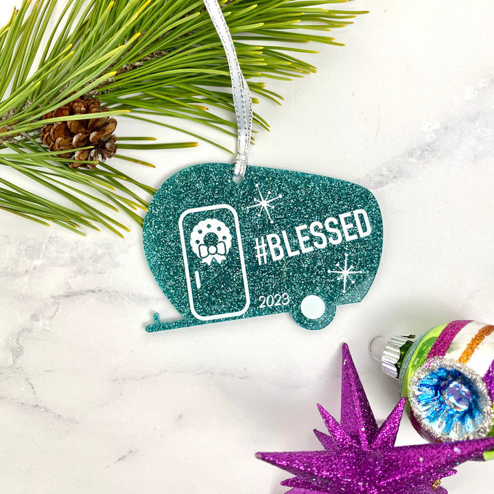 Vintage Trailer Christmas Ornament (customizable)