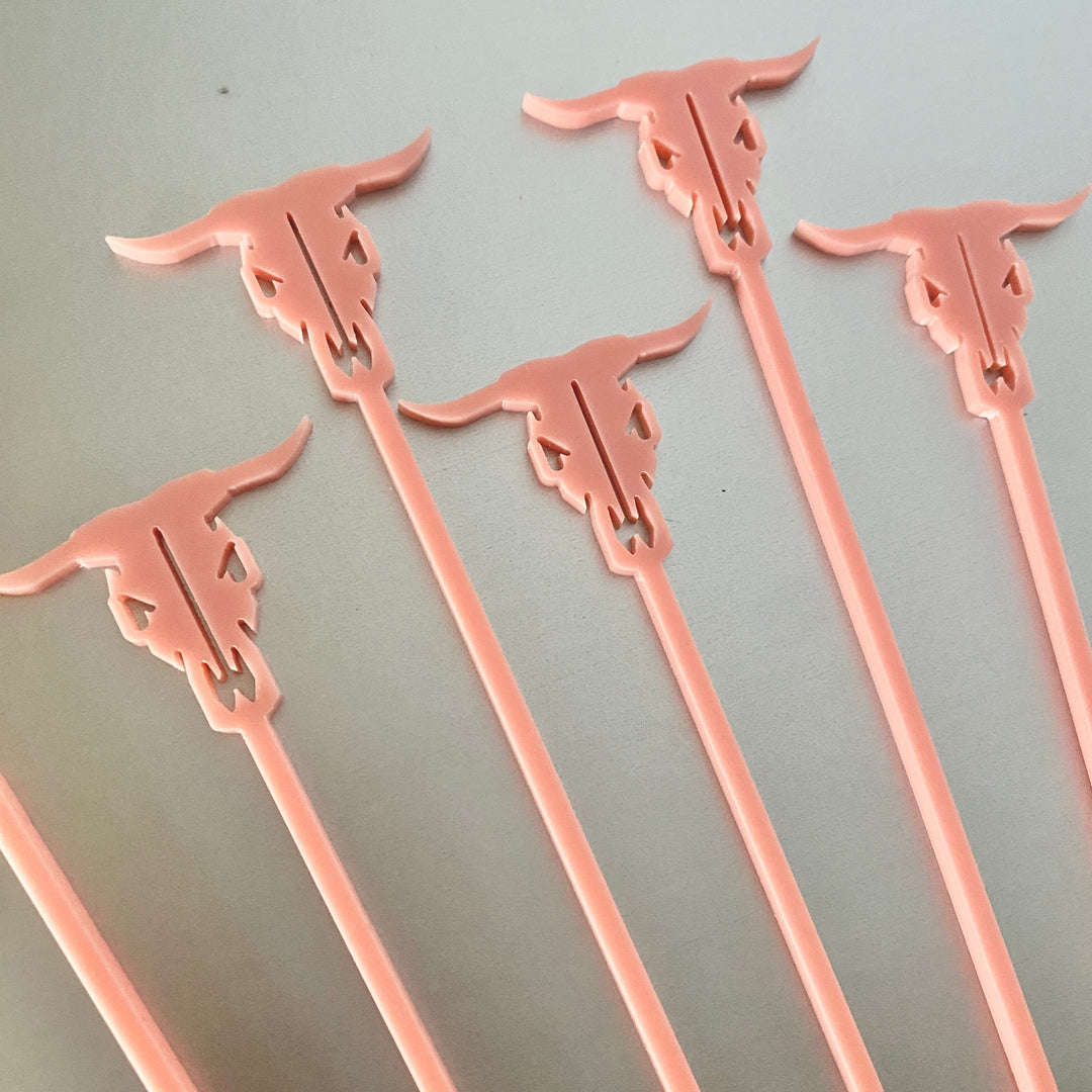 Cow Skull Stir Sticks