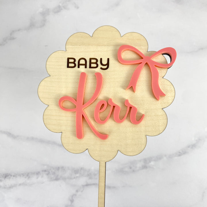Floral Scalloped Cake Topper
