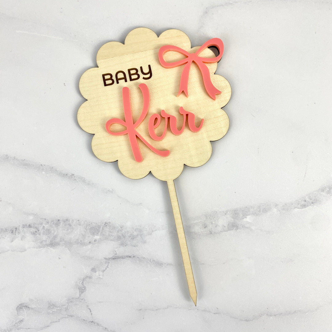 Floral Scalloped Cake Topper