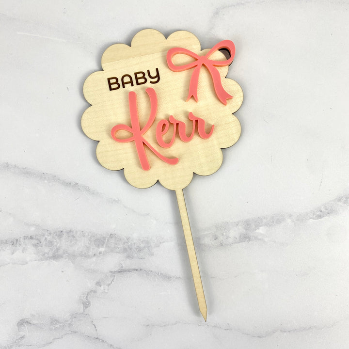 Floral Scalloped Cake Topper