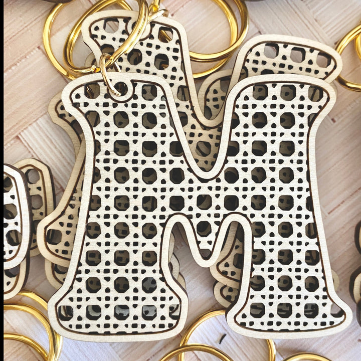 Rattan Groovy Letter Stocking Tag or Keychain