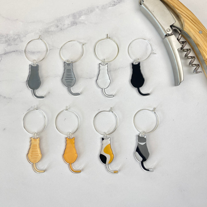 Cat Wine Charms