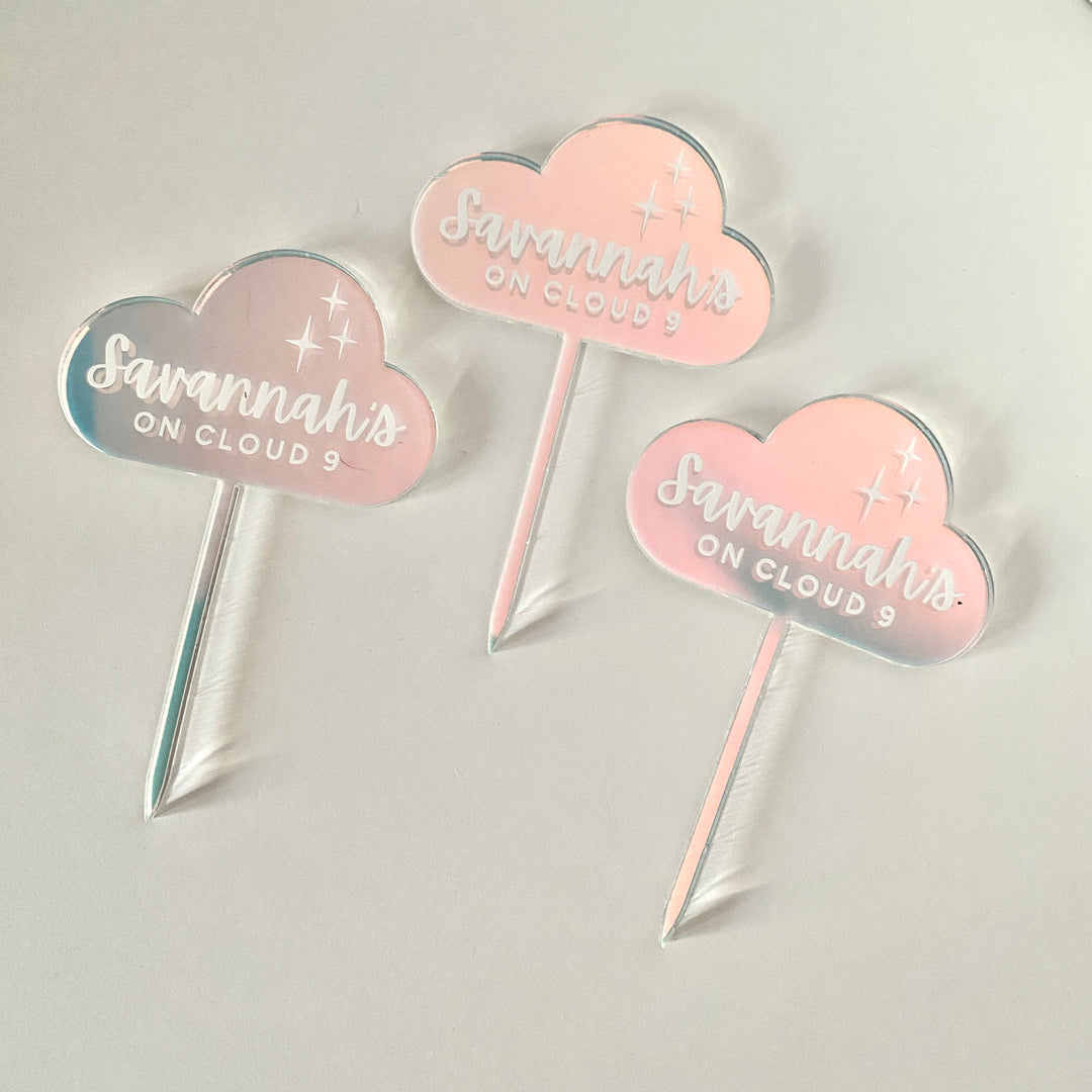 Cloud Cupcake Toppers (customizable)