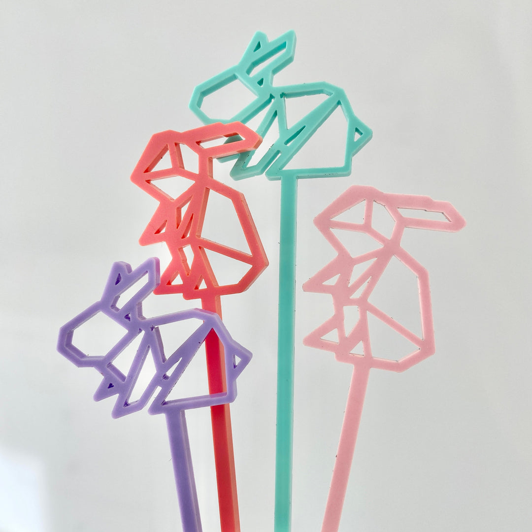 Geometric Bunny Easter Stir Sticks