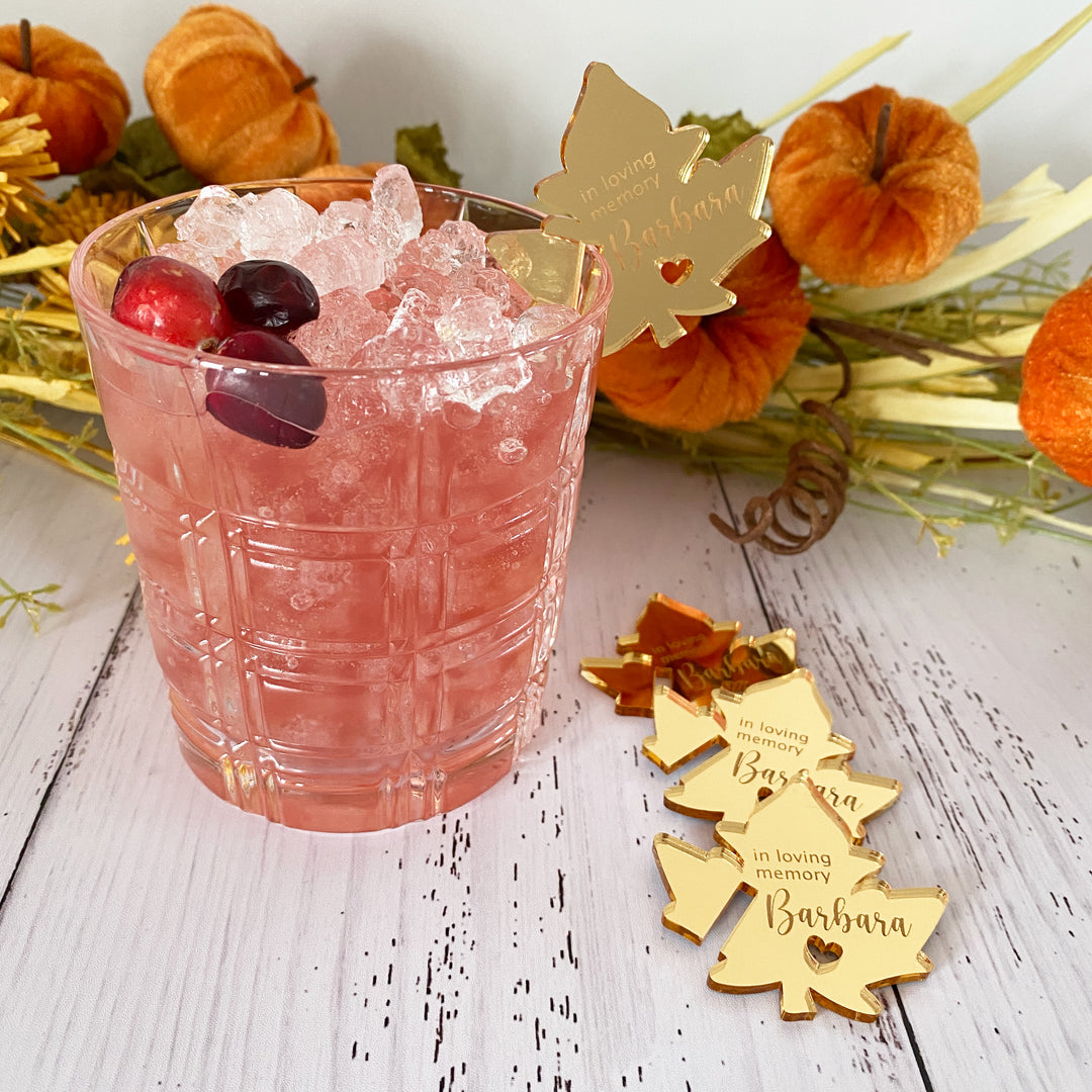 Fall Leaves Drink Charms (customizable)