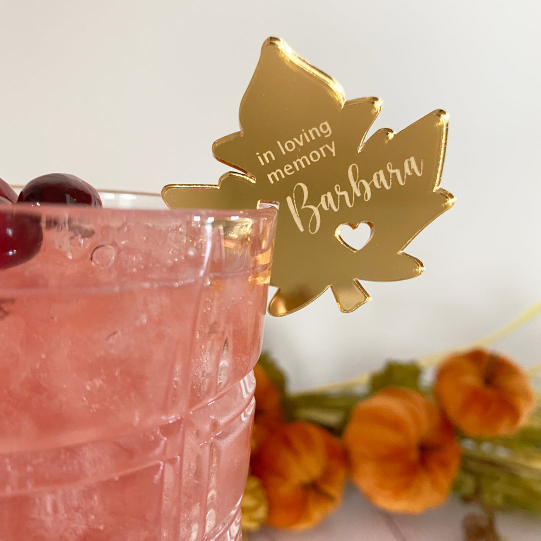 Fall Leaves Drink Charms (customizable)