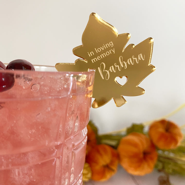 Fall Leaves Drink Charms (customizable)