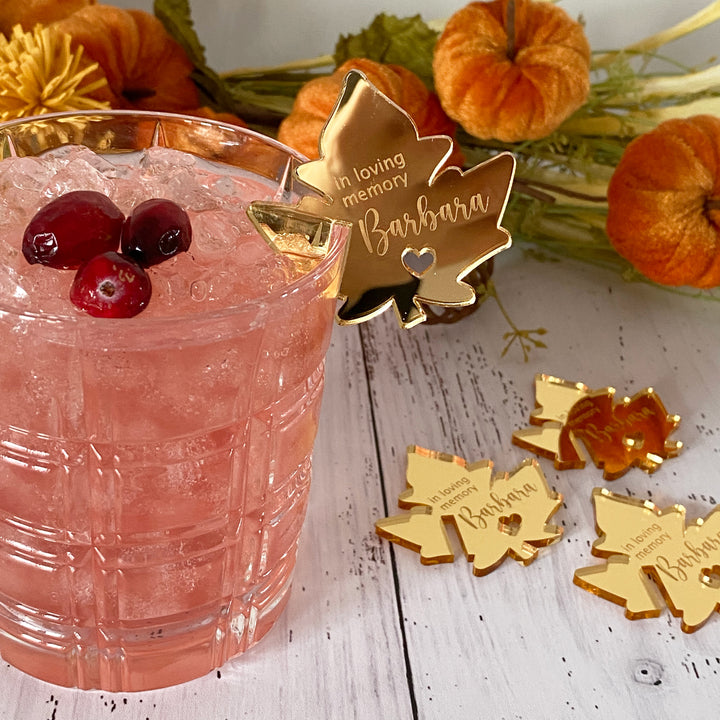 Fall Leaves Drink Charms (customizable)