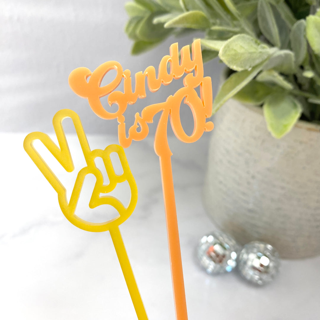 Groovy Text Stir Sticks