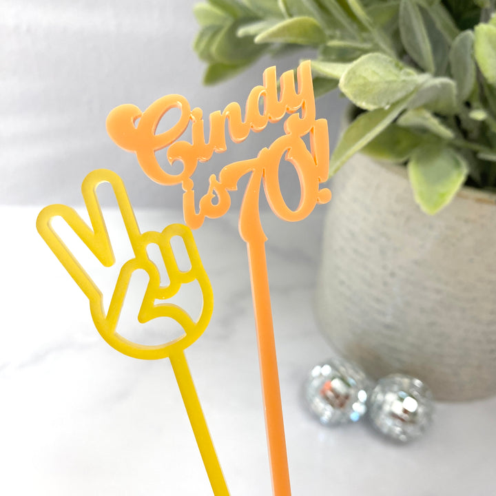 Groovy Text Stir Sticks