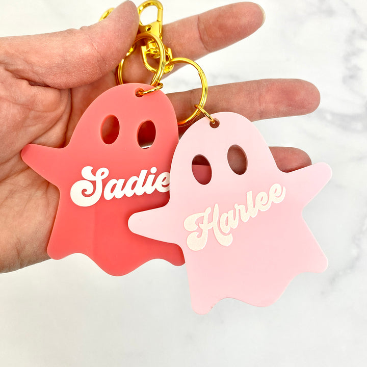 Ghost Halloween Name Bag Tags (customizable)