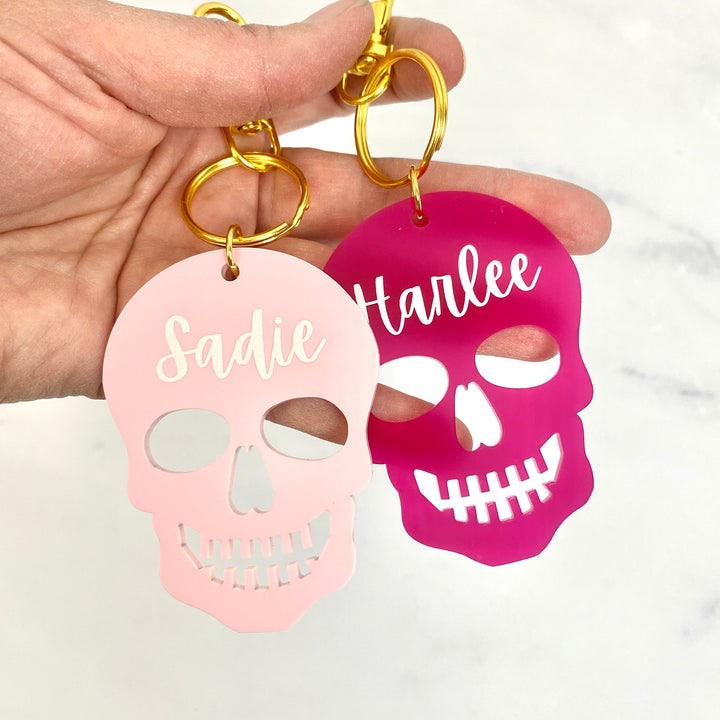 Skull Halloween Name Bag Tags (customizable)