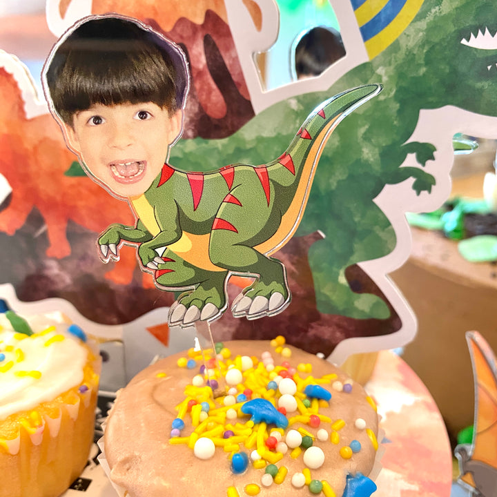 Dinosaur Photo Cupcake Toppers