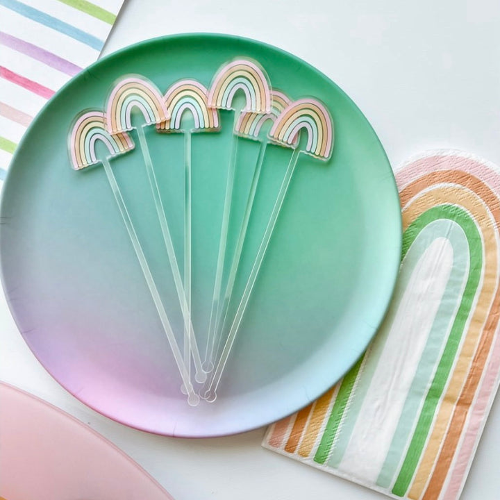 Rainbow Stir Sticks (4-Pack)