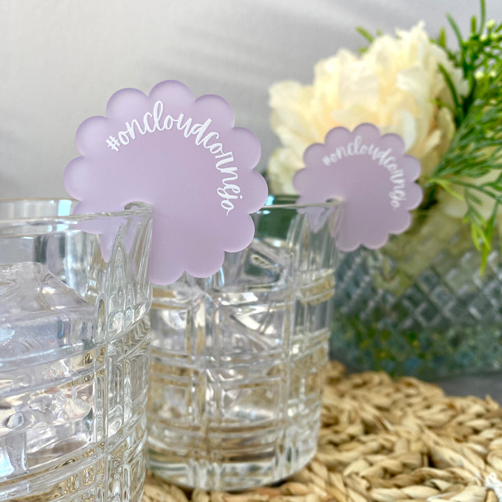 Floral Scalloped Drink Charms (customizable)