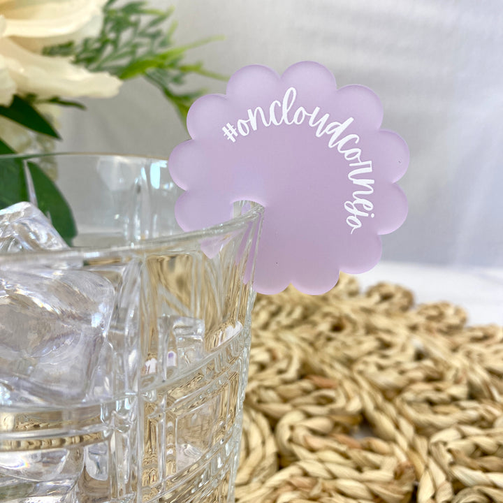 Floral Scalloped Drink Charms (customizable)