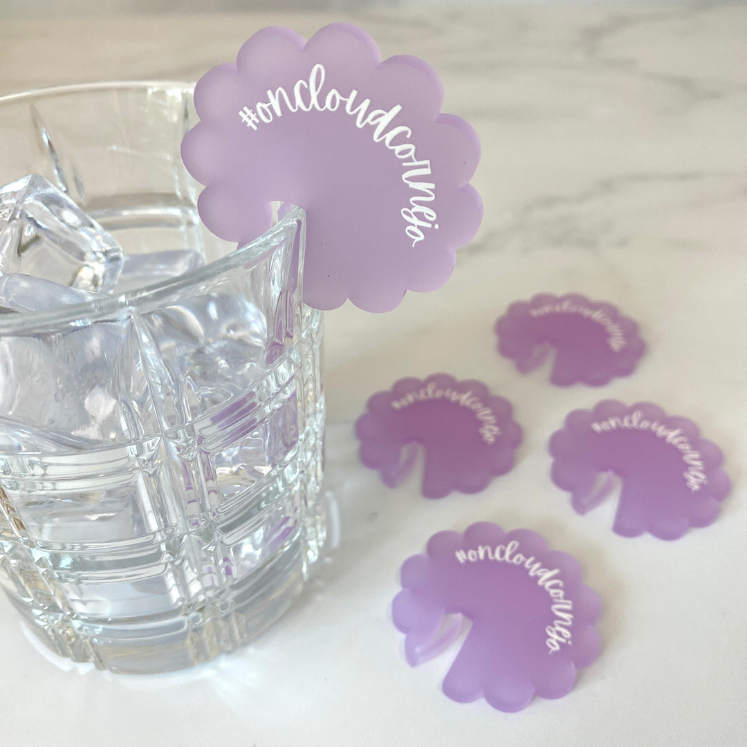 Floral Scalloped Drink Charms (customizable)