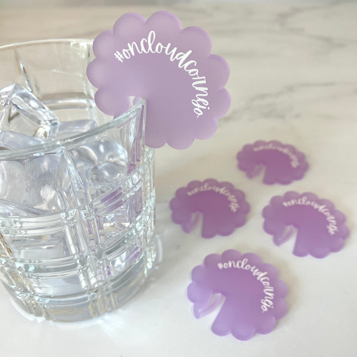 Floral Scalloped Drink Charms (customizable)